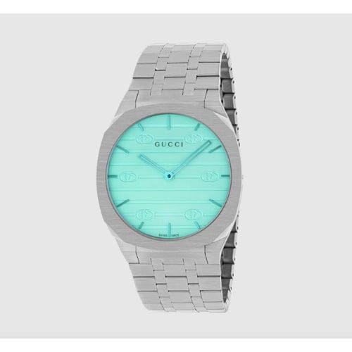 Gucci 25H Quartz Turquoise Dial Silver Steel Strap Women’s Watch – YA163409