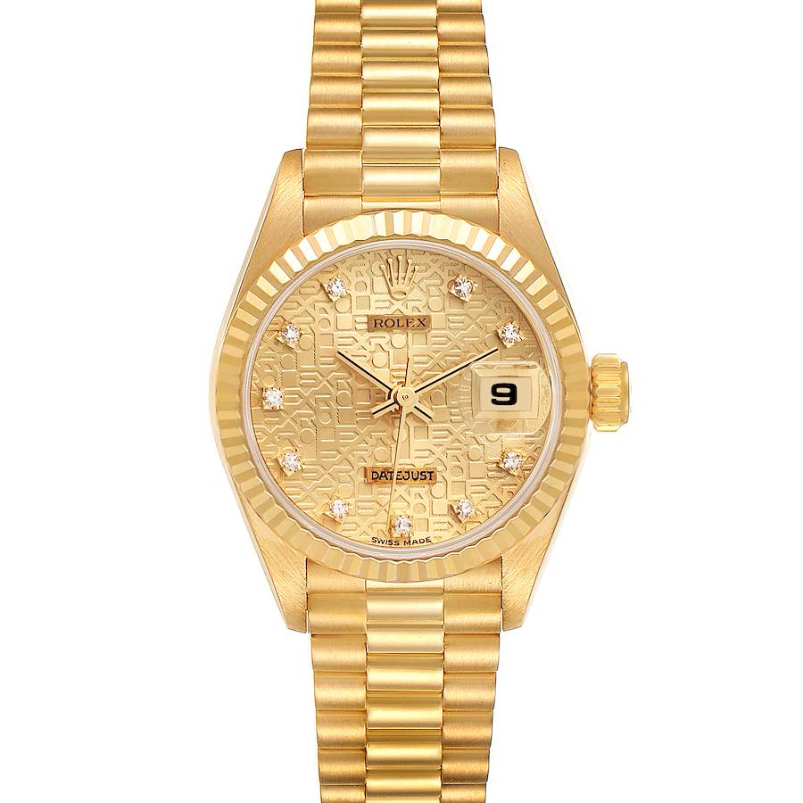 Rolex President Yellow Gold Anniversary Diamond Dial Ladies Watch 69170
