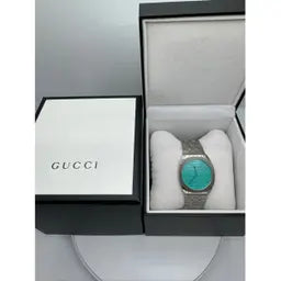 Gucci 25H Quartz Turquoise Dial Silver Steel Strap Women’s Watch – YA163409