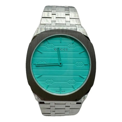 Gucci 25H Quartz Turquoise Dial Silver Steel Strap Women’s Watch – YA163409